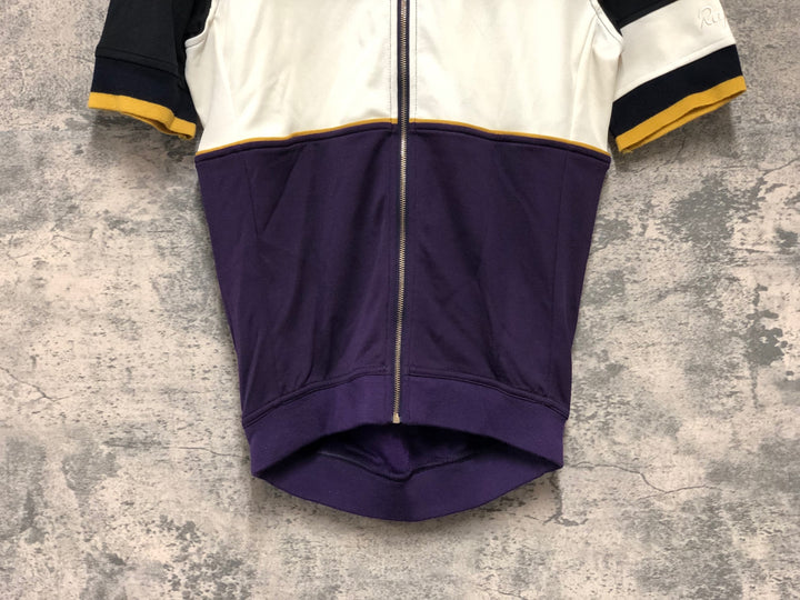 KK163 ラファ RAPHA IMPERIAL WORKS TRICOLOUR JERSEY 半袖 サイクルジャージ 白 黒 紫 S