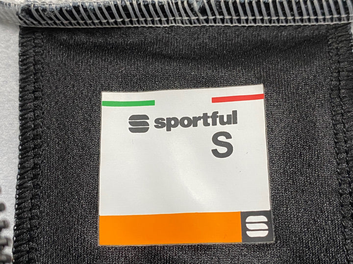 KE983 スポーツフル sportful 長袖 サイクルジャージ 白 黒 S 裏起毛 SAXO BANK