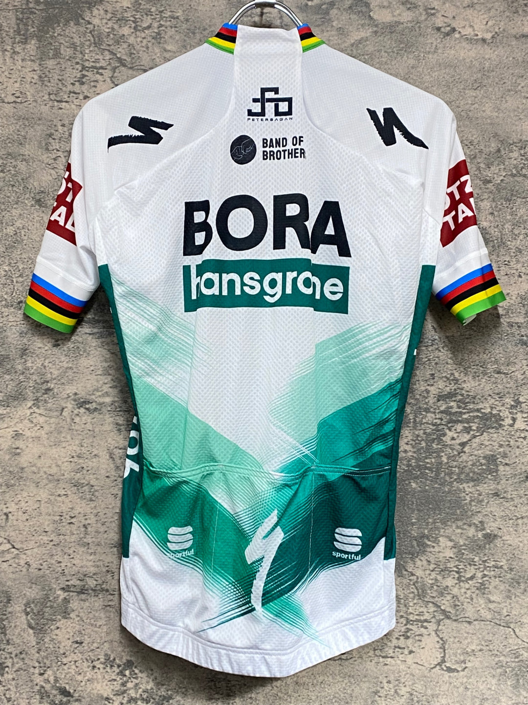 JZ564 スポーツフル sportful 半袖 サイクルジャージ 白緑 S BORA hansgrohe