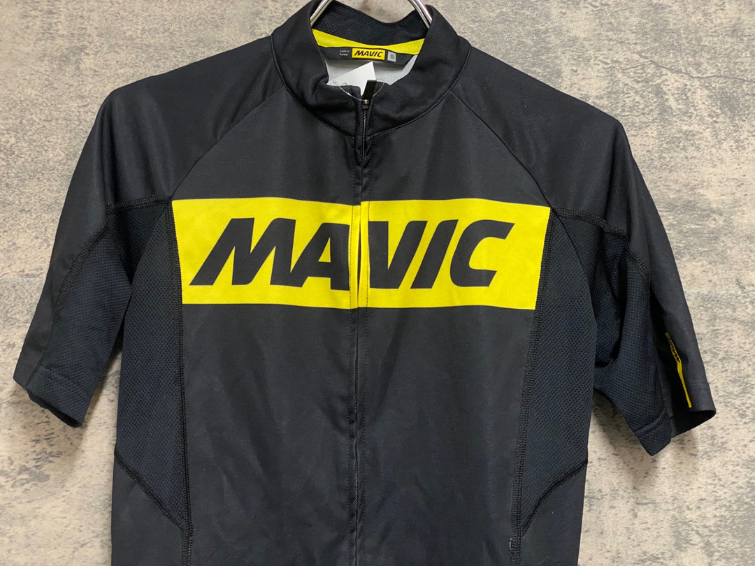 JU568 マヴィック MAVIC 半袖 サイクルジャージ 黒 黄 S