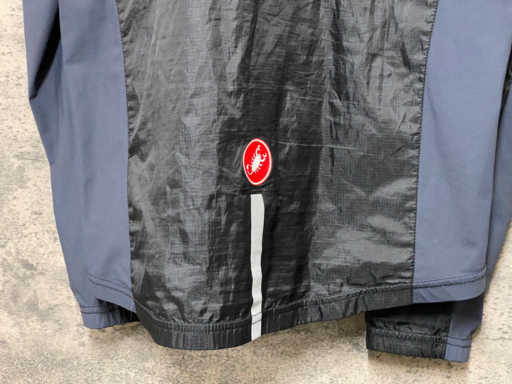 KD014 カステリ CASTELLI 長袖 ウインドブレイカー 黒 グレー L