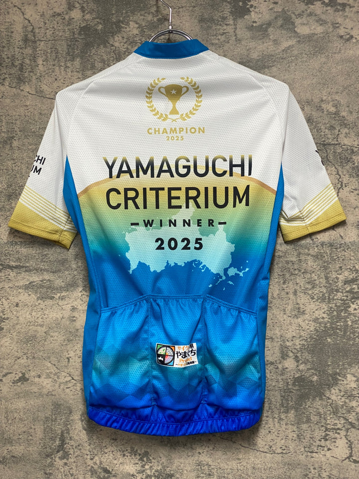 JV162 ウェイブワン WAVE ONE 半袖 サイクルジャージ 白 M YMAGUCHI CRITERIUM