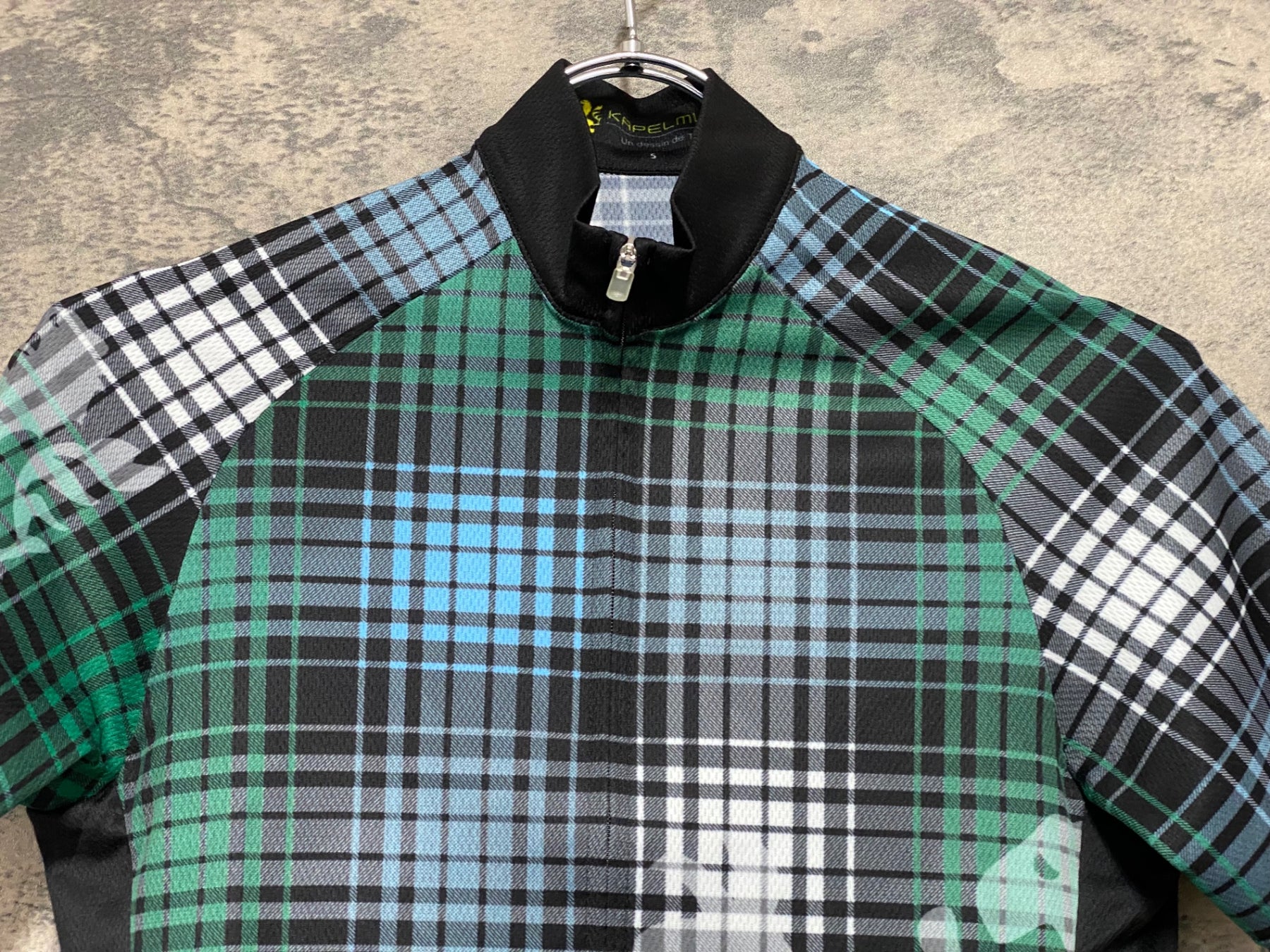 JS689 カペルミュール KAPELMUUR 半袖 サイクルジャージ 緑チェック柄