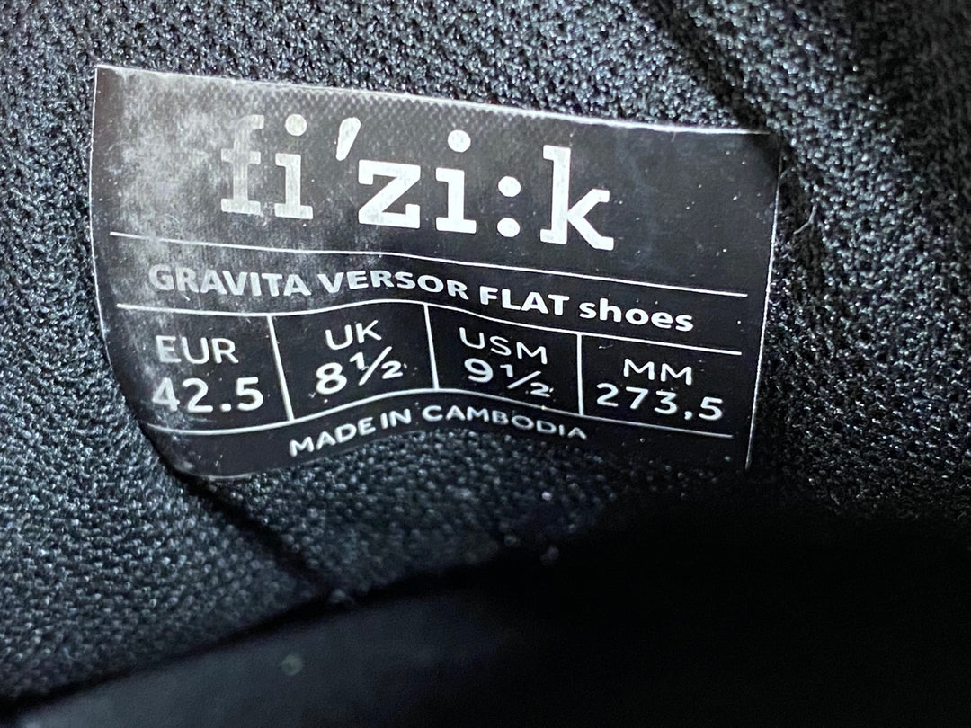 KC239 フィジーク fizik GRAVITA VERSOR FLAT SHOES フラットシューズ 黒 EU42.5