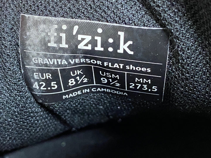 KC239 フィジーク fizik GRAVITA VERSOR FLAT SHOES フラットシューズ 黒 EU42.5