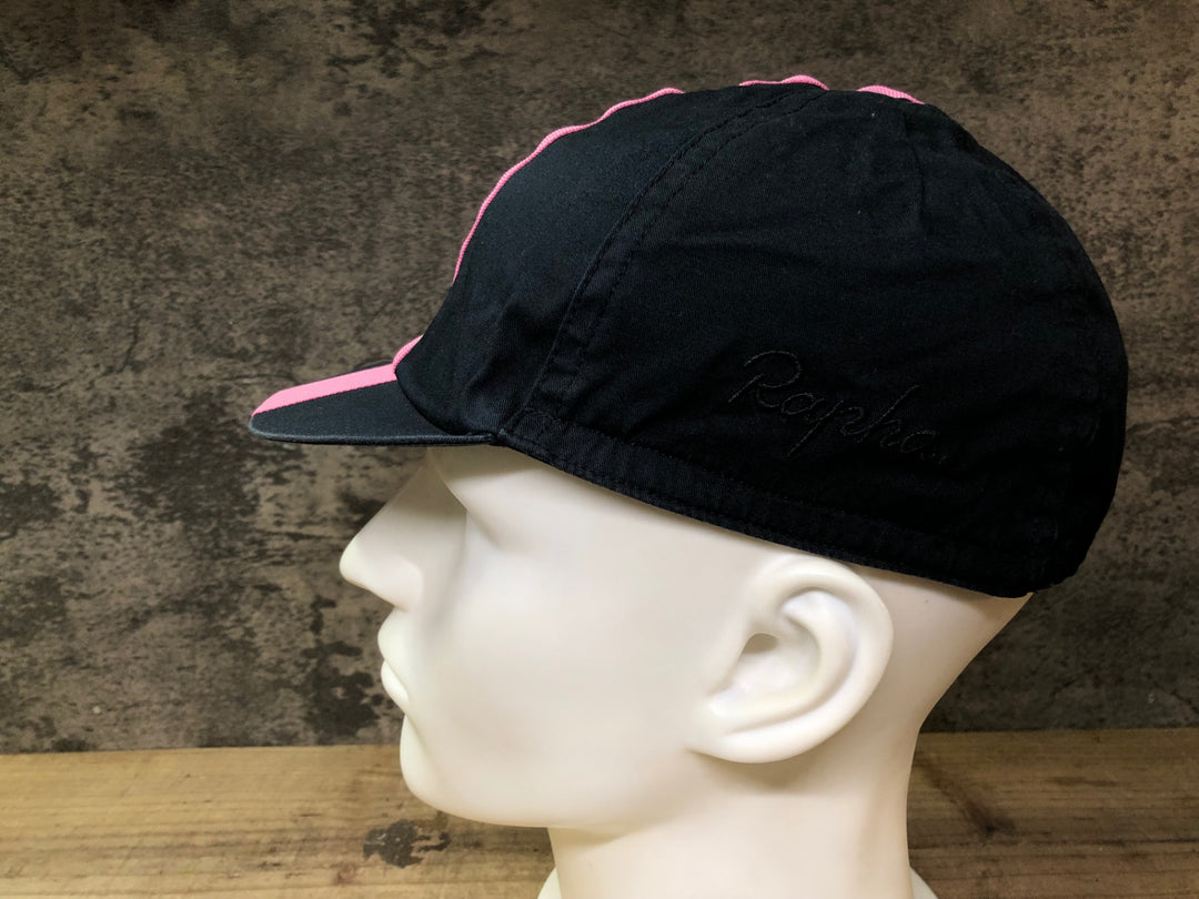 JO053 ラファ RAPHA CAP サイクルキャップ 黒 ピンク M-L