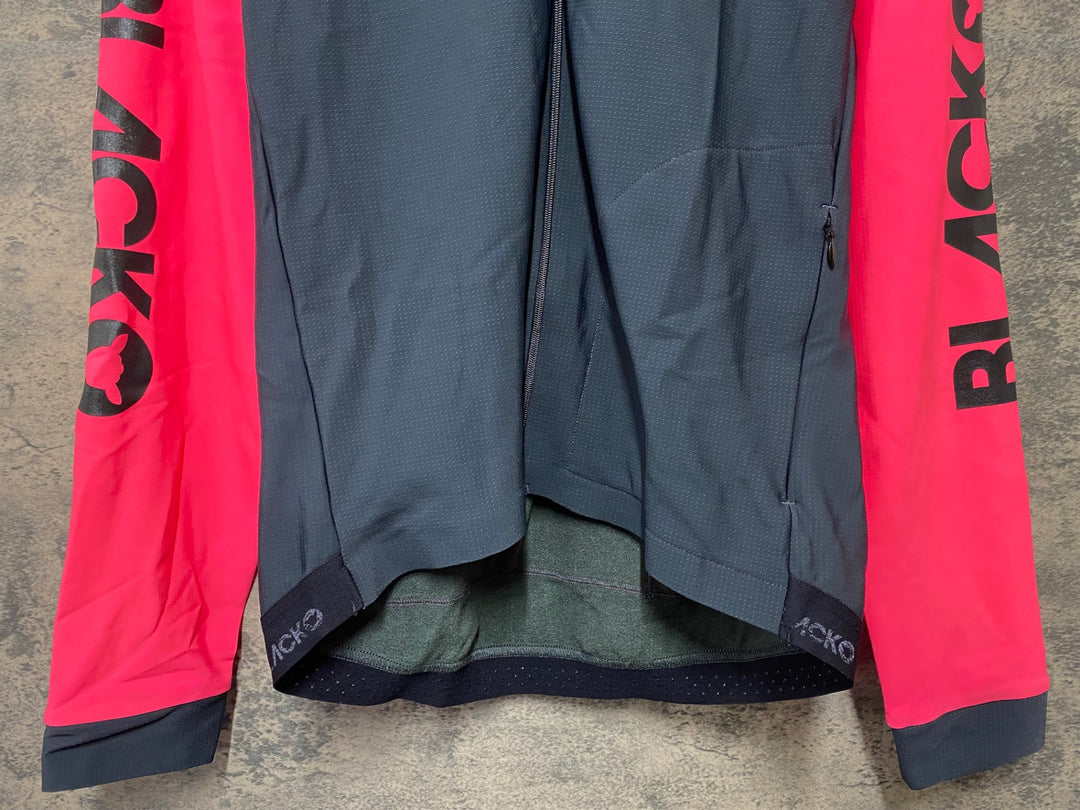 JM800 ブラックシープ BLACK SHEEP THERMAL JERSEY 長袖 サイクルジャージ グレー ピンク L 裏起毛