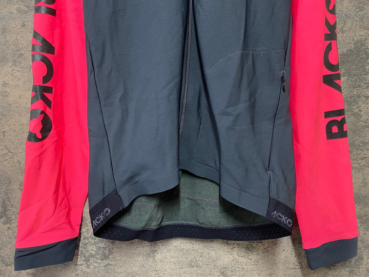 JM800 ブラックシープ BLACK SHEEP THERMAL JERSEY 長袖 サイクルジャージ グレー ピンク L 裏起毛