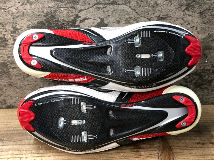 JR545 ノースウェーブ NORTHWAVE AERLITE 3 shoes ビンディングシューズ 黒赤白 EU39 1/2