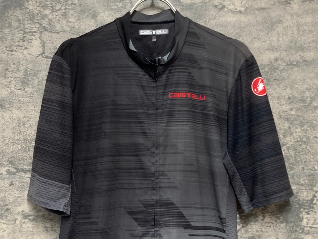 KK566 カステリ CASTELLI 半袖 サイクルジャージ 黒 L