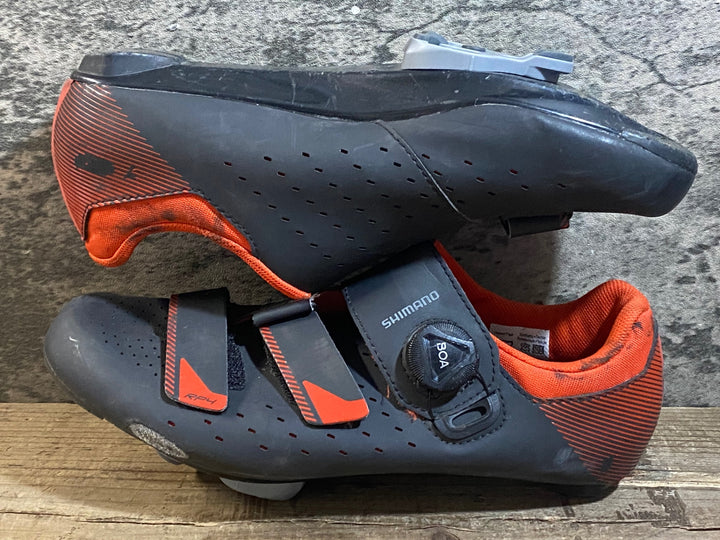 KC715 シマノ SHIMANO RP4 SHRP400 ビンディングシューズ 赤黒 EU41 3穴 ※汚れ ほつれあり