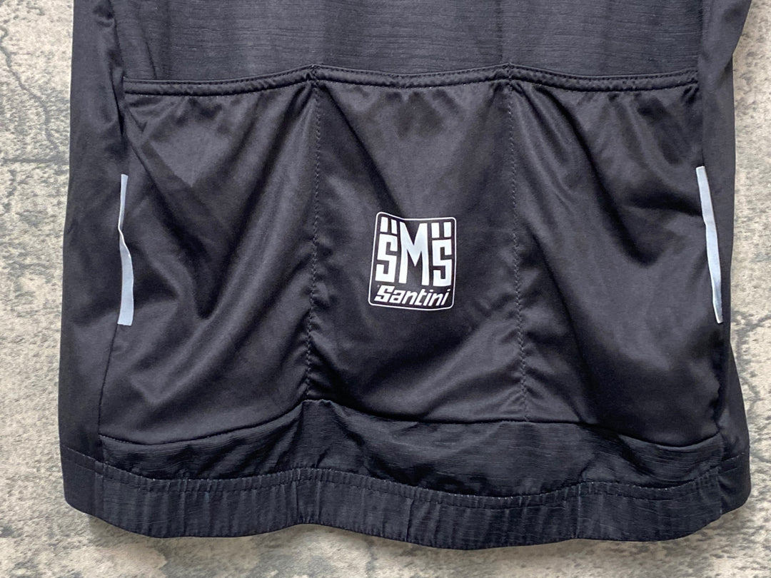 KK027 サンティーニ Santini 半袖 サイクルジャージ グレー 黒 S