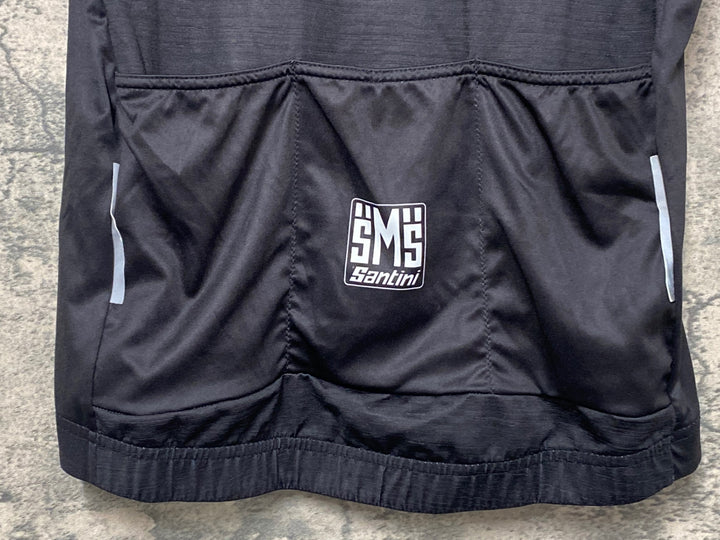 KK027 サンティーニ Santini 半袖 サイクルジャージ グレー 黒 S