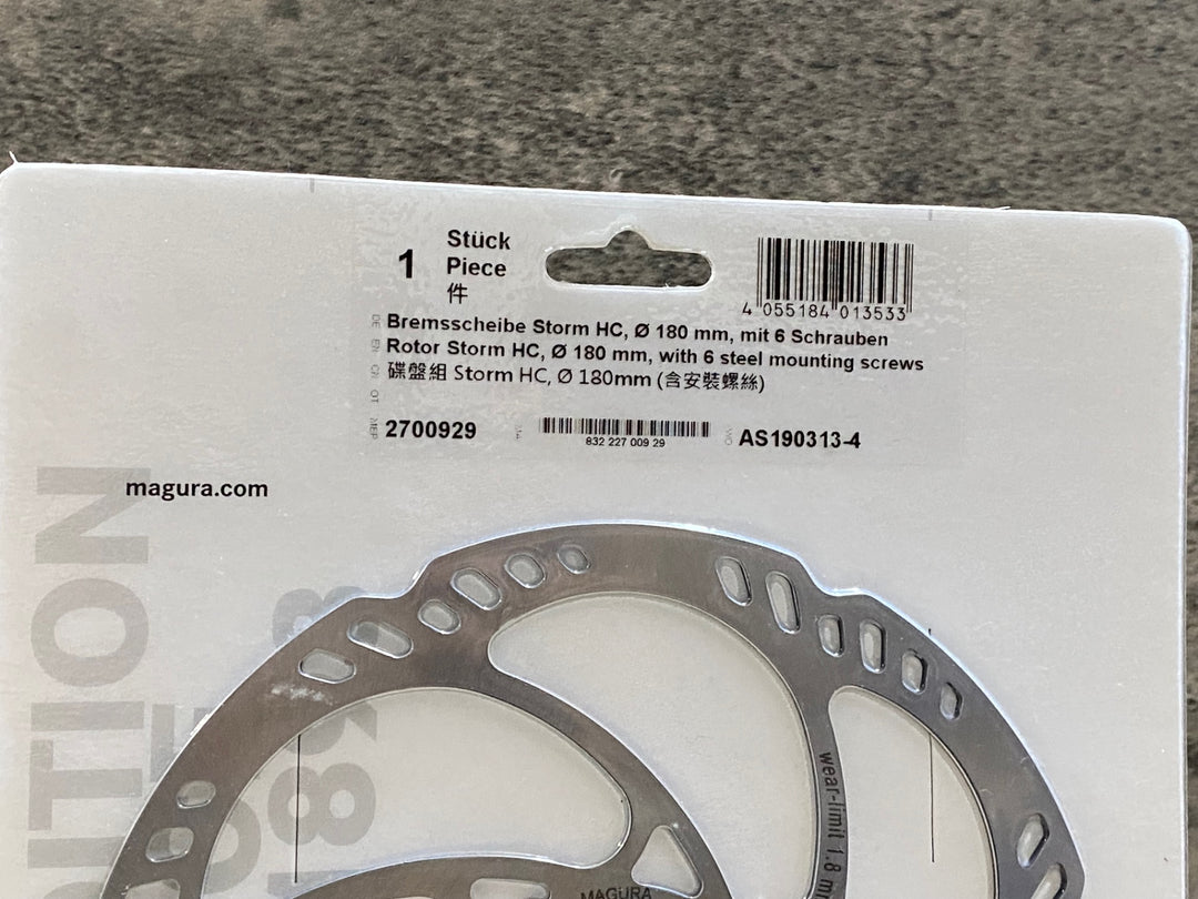 JX234 マグラ MAGURA Storm HC ディスクブレーキローター Φ180 6bolt