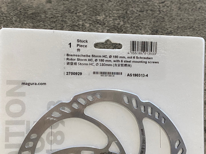 JX234 マグラ MAGURA Storm HC ディスクブレーキローター Φ180 6bolt