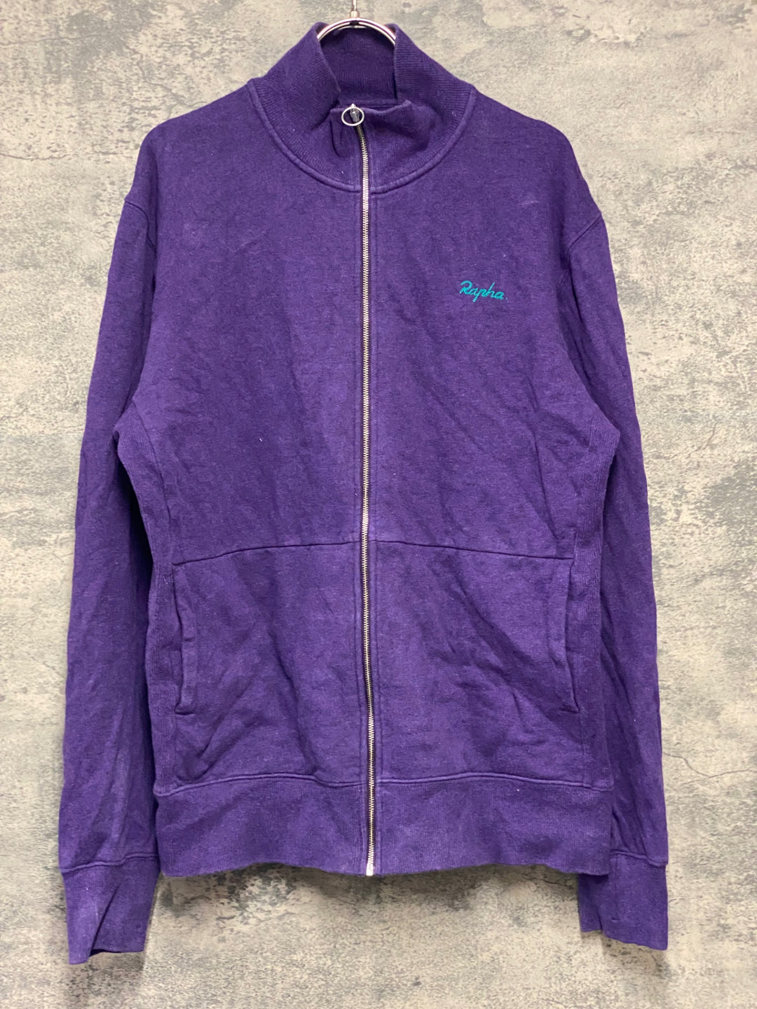 KF531 ラファ Rapha LOGO ZIP UP TRACK JACKET 長袖 サイクルジャケット 紫 M