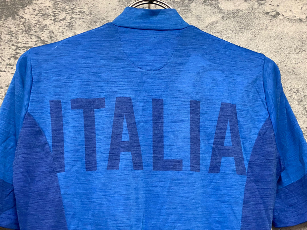 JS584 カステリ CASTELLI 半袖 サイクルジャージ 青 S ITALIA