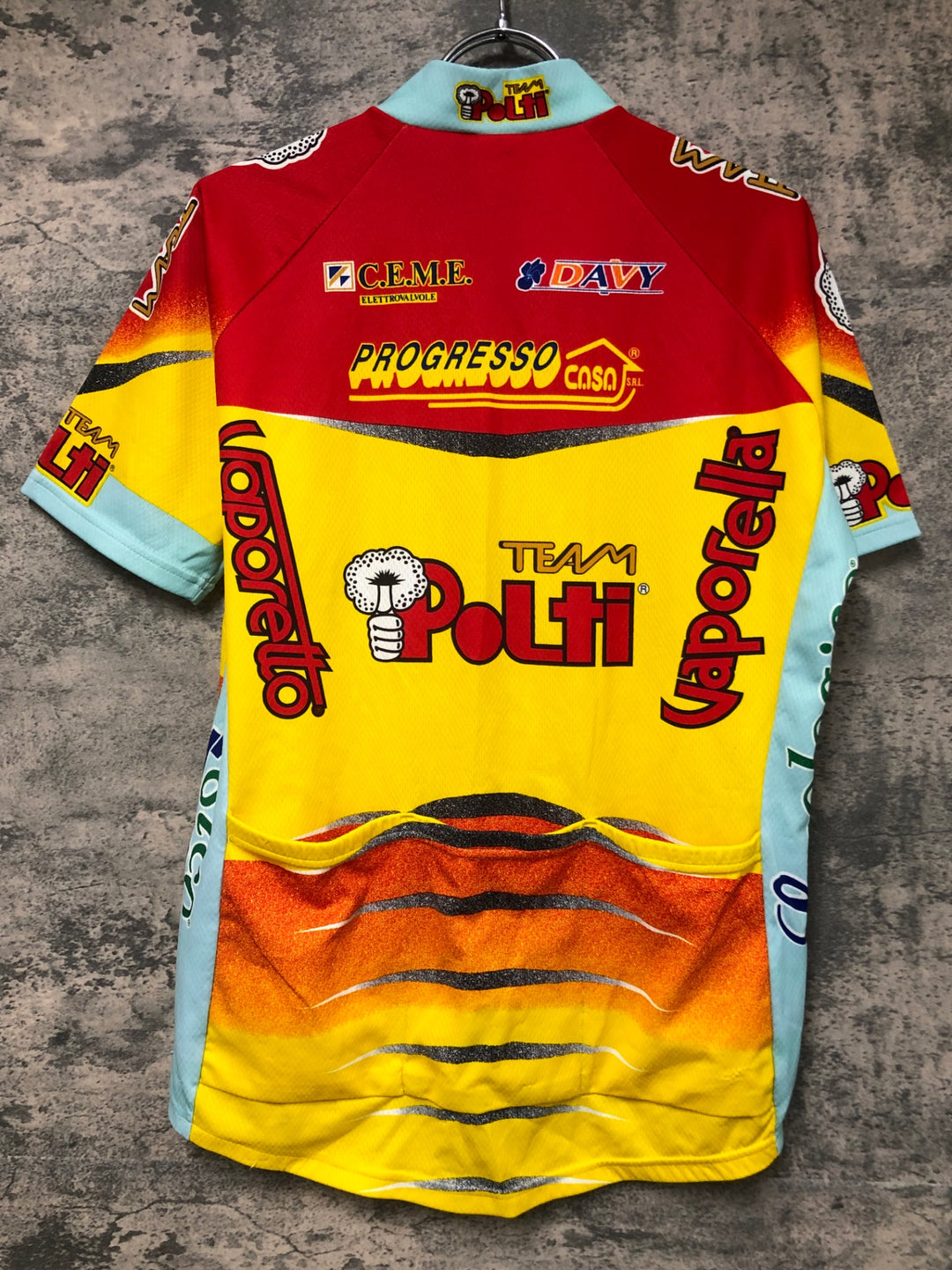 JV746 サンティーニ Santini TEAM POLTI 半袖サイクルジャージ 黄 L