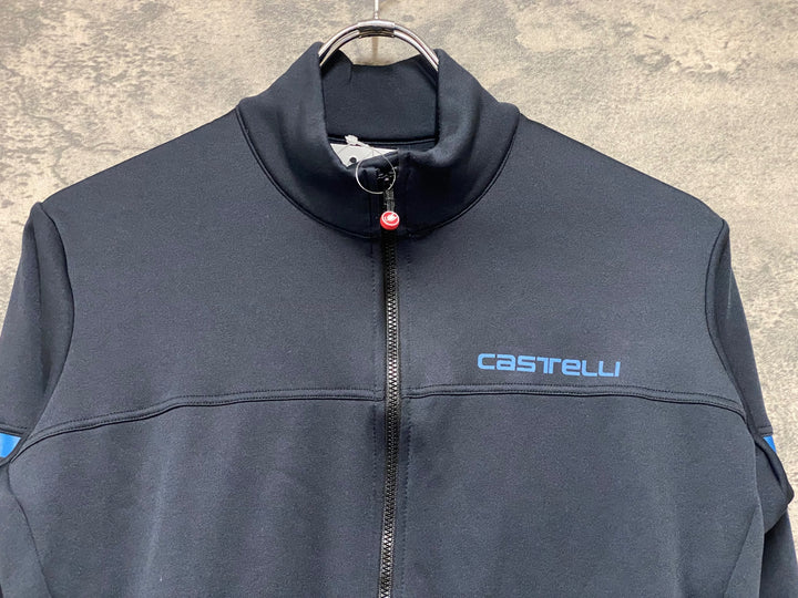 KN399 カステリ CASTELLI 長袖 サイクルジャージ 紺 M 裏起毛
