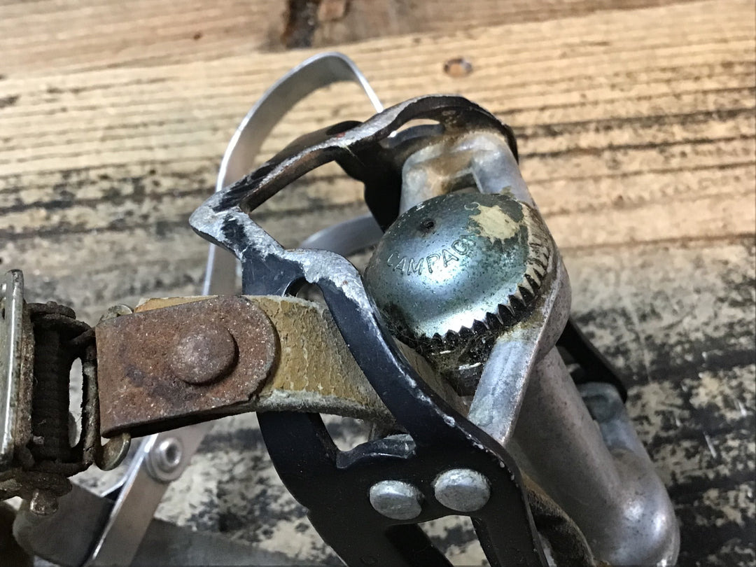 JJ194 カンパニョーロ Campagnolo SuperLeggeri ヴィンテージ ペダル スチールシャフト 樹脂キャップ