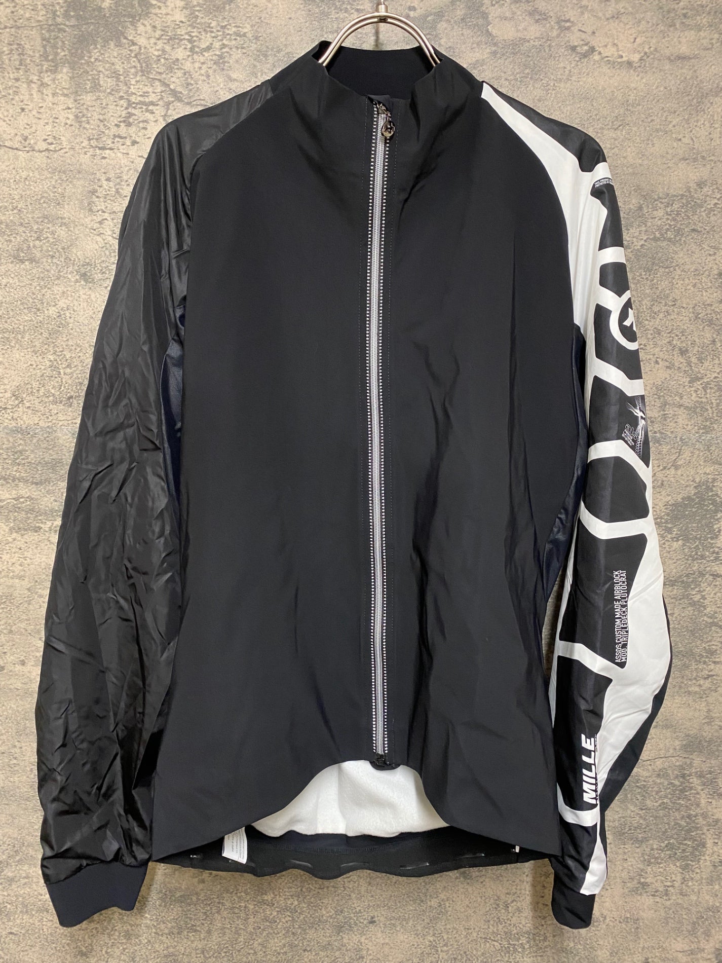 JP396 アソス ASSOS MILLE JACKET EVO7 長袖 サイクルジャケット 黒 白
