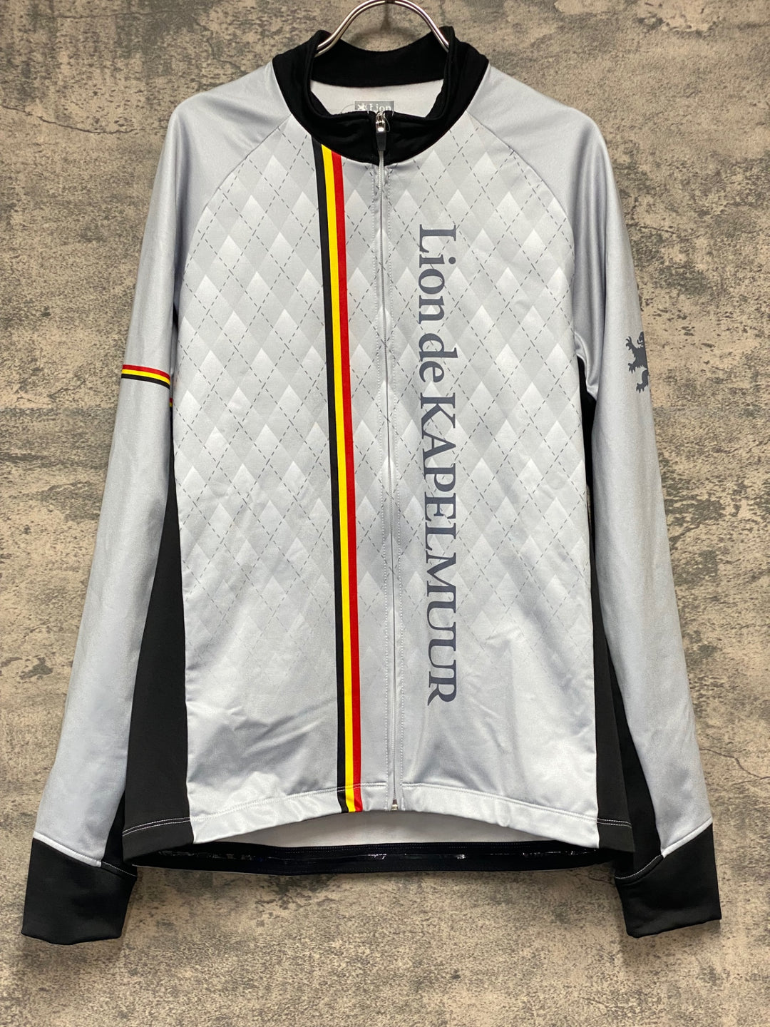 JZ204 リオンドカペルミュール Lion de KAPELMUUR 長袖 サイクルジャージ グレー XL 裏起毛