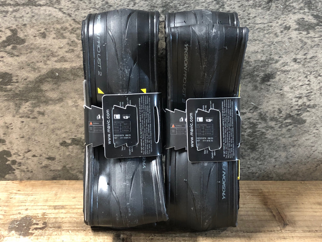 KG349 マビック MAVIC YKSION PRO UST 2 チューブレスレディ タイヤ 黒 700x25C 2本セット 未使用