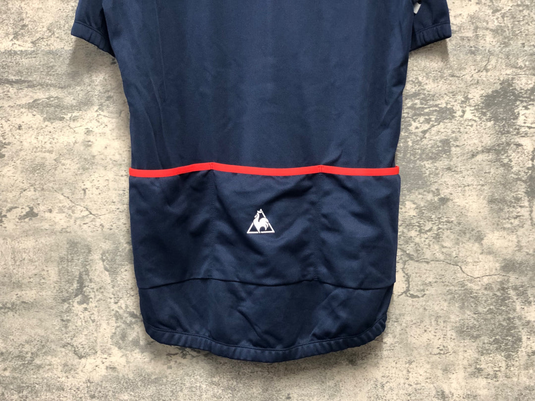 KK455 ルコックスポルティフ le coq sportif 半袖 サイクルジャージ 白 紺 O