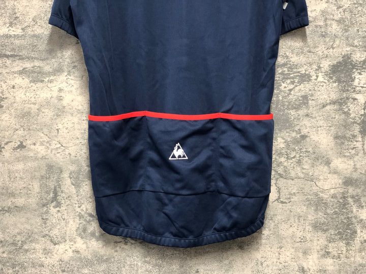 KK455 ルコックスポルティフ le coq sportif 半袖 サイクルジャージ 白 紺 O