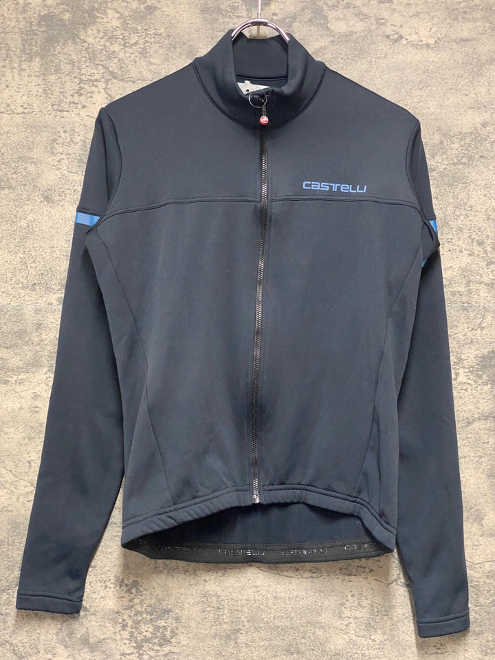 KN399 カステリ CASTELLI 長袖 サイクルジャージ 紺 M 裏起毛
