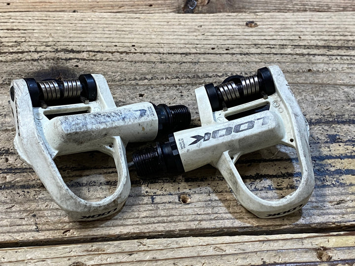 JU013 ルック LOOK ケオ KEO2 MAX CARBON ビンディングペダル 白 クロモリシャフト