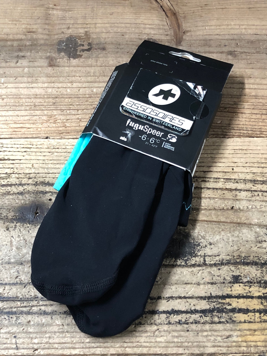 JX530 アソス assos fuguSpeer S7 サイクルソックス 黒 水色 SIZE Ⅱ ※一部劣化