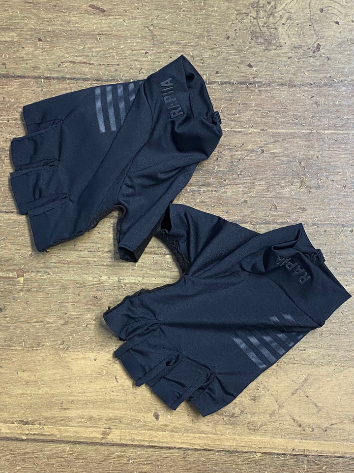 KB342 ラファ Rapha PRO TEAM MITTS 指切り グローブ 紺 黒 M