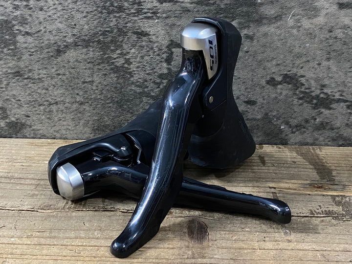 KO999 シマノ SHIMANO 105 ST-5800 STIレバー 2x11S ※左固定部にクラックの為ジャンク