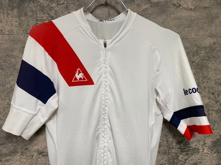 JS757 ルコックスポルティフ le coq sportif 半袖 サイクルジャージ L 白