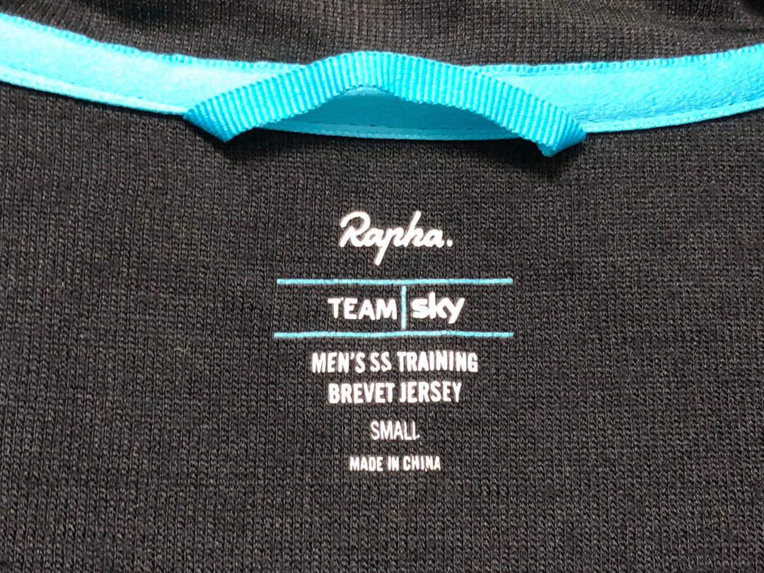 JV923 ラファ Rapha MEN'S SS TRAINING BREVET JERSEY 半袖 サイクルジャージ 黒 S TEAM Sky