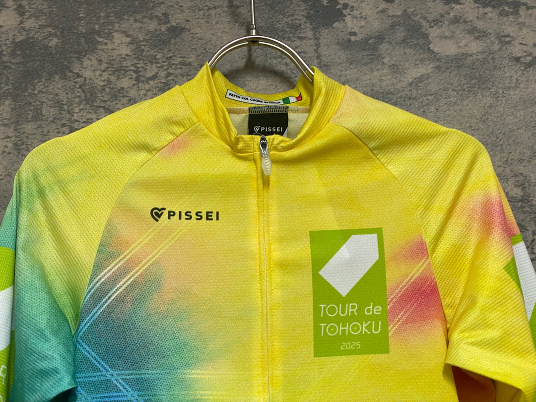 JQ799 ピセイ PISSEI 半袖 サイクルジャージ 黄 S TOUR de TOHOKU2025