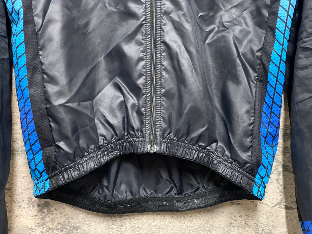 KA422 パールイズミ PEARL iZUMi 長袖 ウインドブレイカー 黒 青 M ほつれ