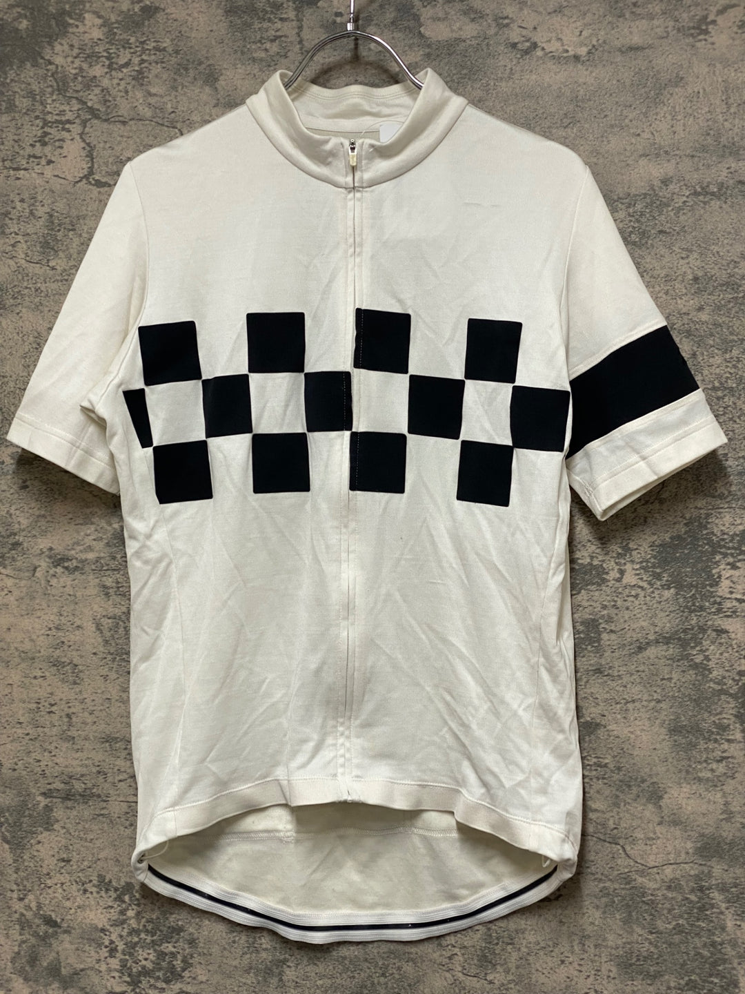 JM006 ラファ Rapha CHECK JERSEY 半袖 サイクルジャージ 白 黒 M