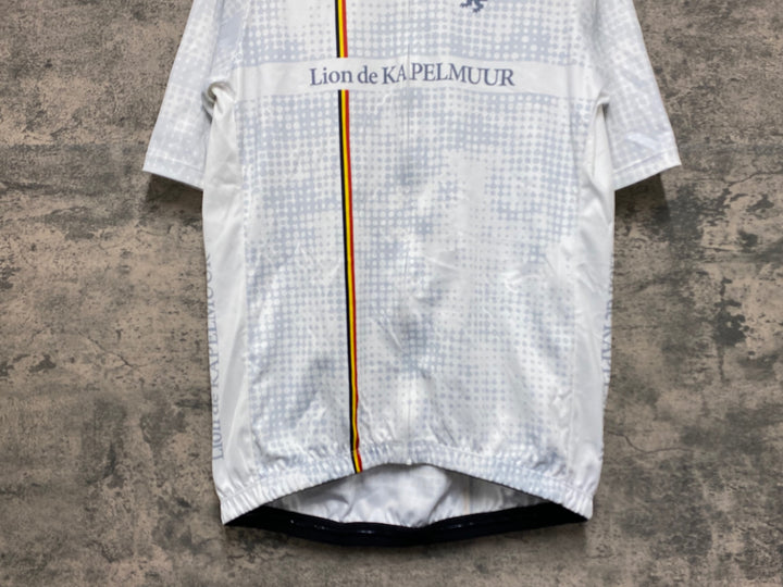 JV503 リオンドカペルミュール Lion de KAPELMUUR 半袖 サイクルジャージ 白 XL