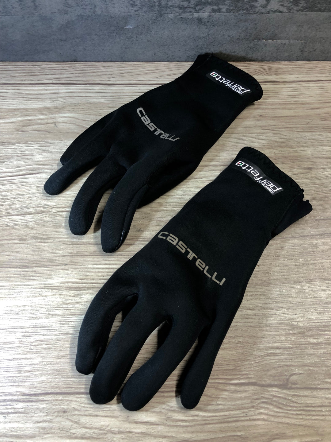 JS401 カステリ CASTELLI ROSSOCORSA perfetto 長指 グローブ 黒 S 裏起毛 WINDSTOPPER ※タグカット