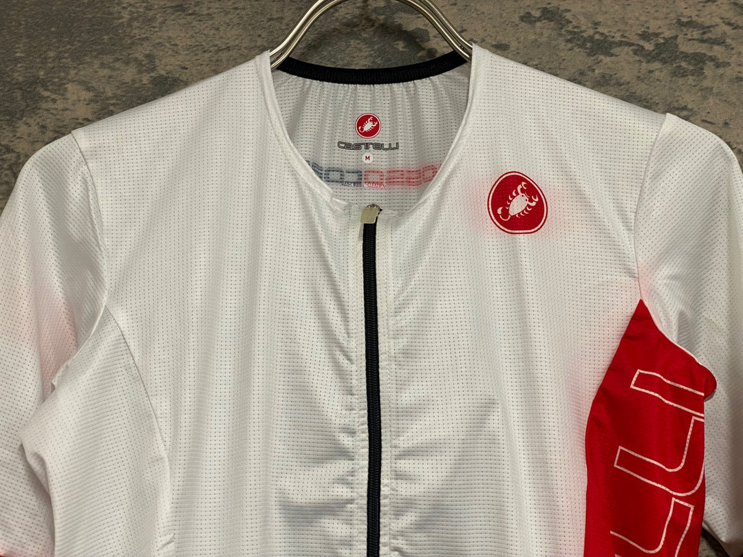 KH168 カステリ CASTELLI ロッソコルサ ROSSO CORSA 半袖 サイクルジャージ 白 M