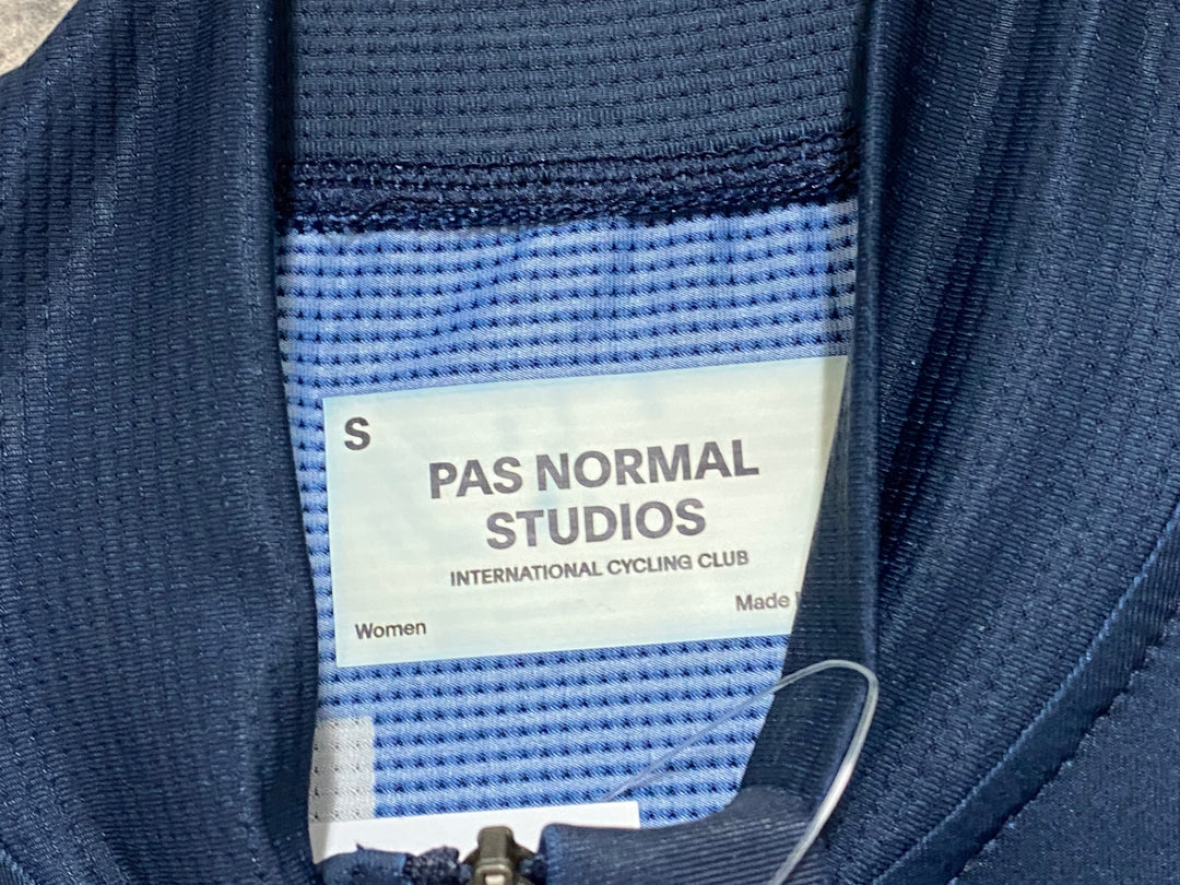 KF595 パスノーマルスタジオ PAS NORMAL STUDIOS MECHANISM JERSEY 半袖 サイクルジャージ 青 S レディース ※ほつれあり