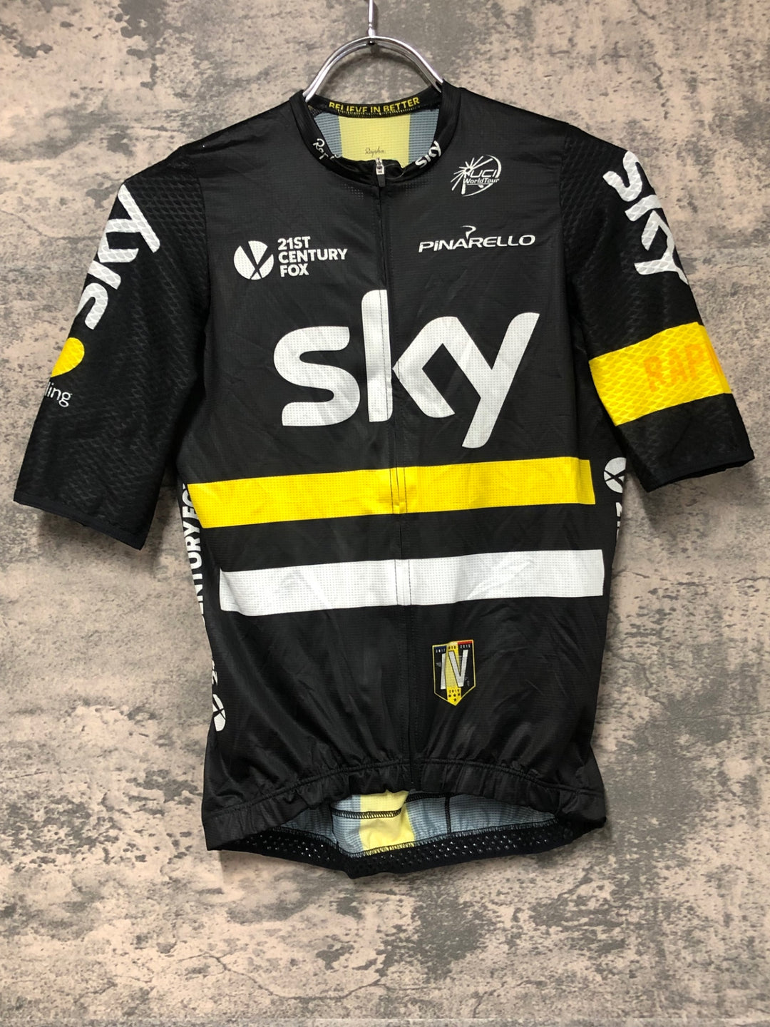 JV921 ラファ Rapha IV JERSEY 半袖 サイクルジャージ 黒 S TEAM Sky