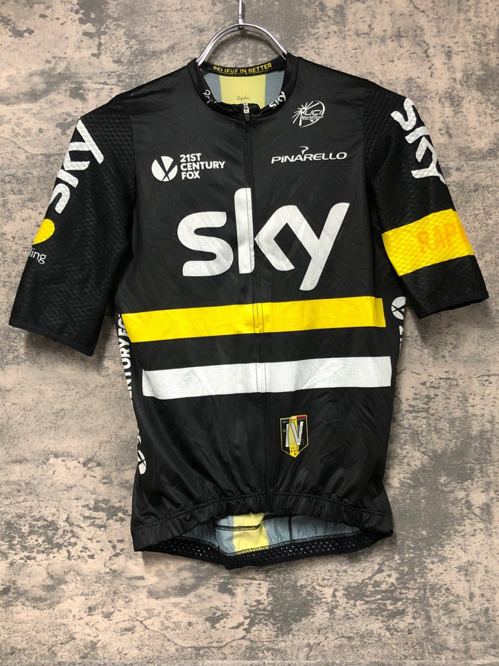 JV921 ラファ Rapha IV JERSEY 半袖 サイクルジャージ 黒 S TEAM Sky