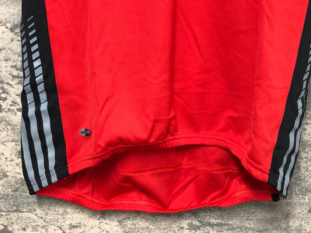 JU909 アディダス adidas 半袖 サイクルジャージ 赤 O ハーフジップ