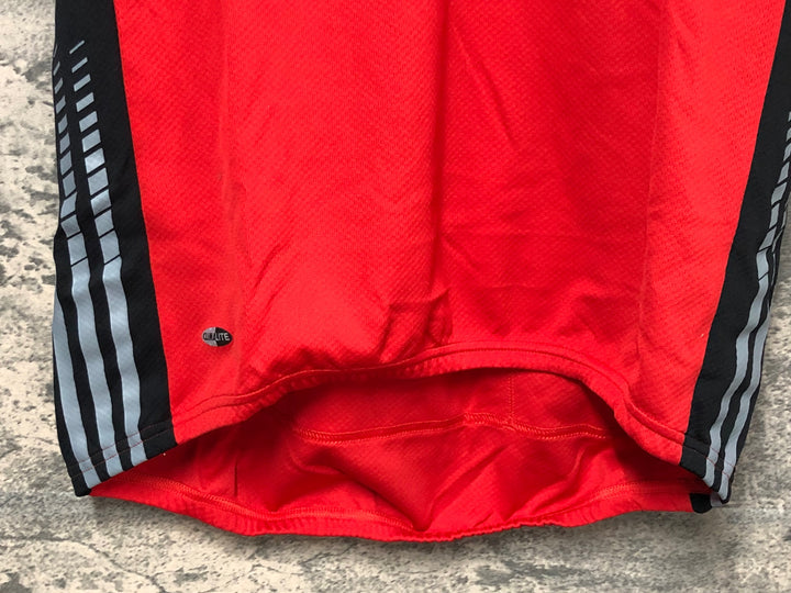 JU909 アディダス adidas 半袖 サイクルジャージ 赤 O ハーフジップ