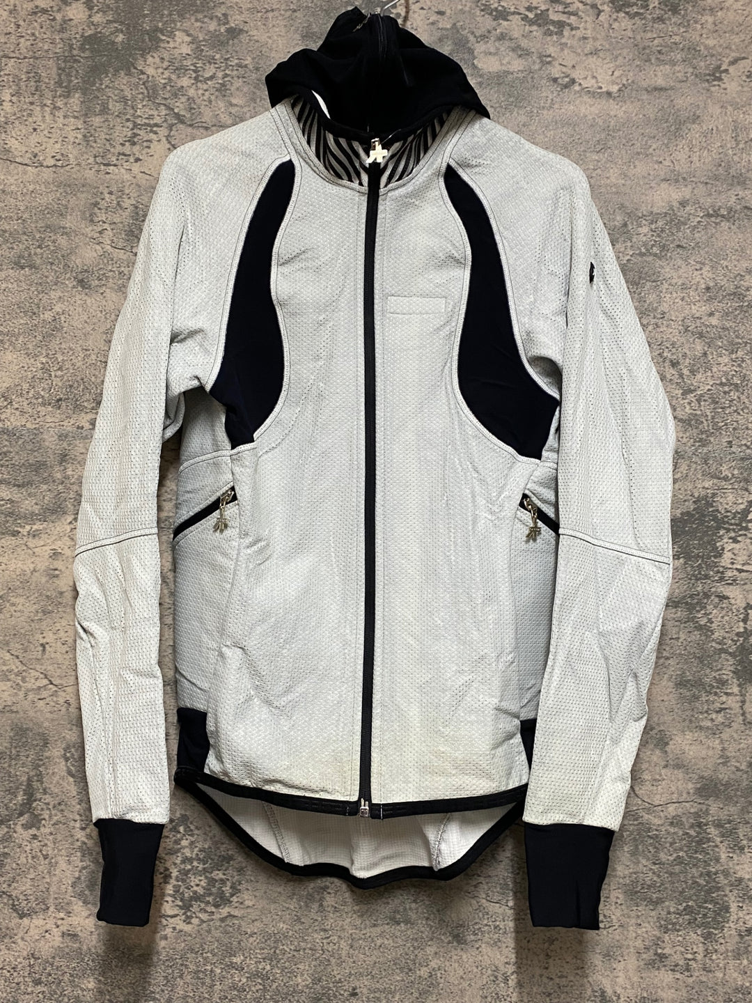 JQ188 アソス assos AIR BLOCK 851 winter plus 長袖サイクルジャケット 白黒 M 裏起毛