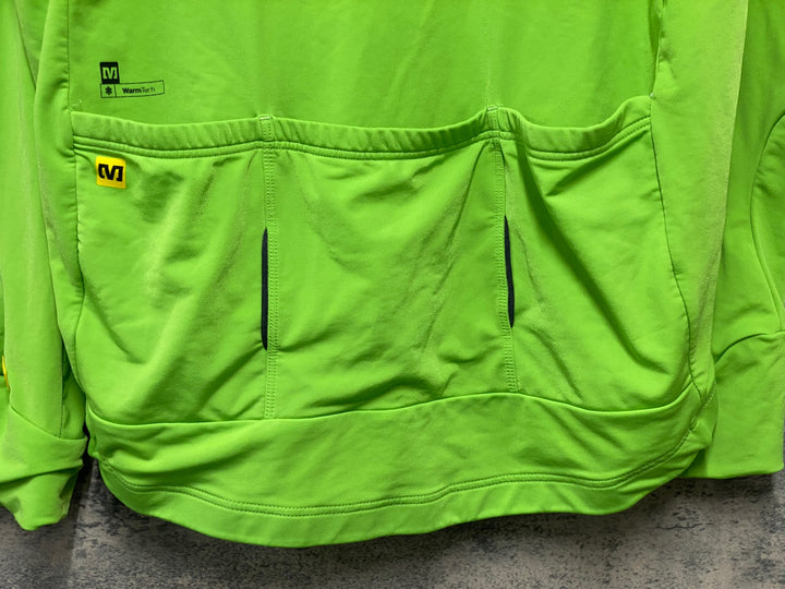 JZ009 マヴィック MAVIC 長袖 サイクルジャージ 黄緑 XO 裏起毛