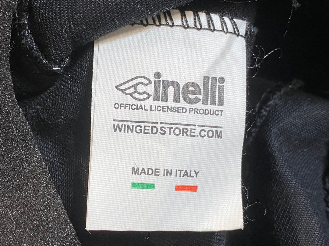 KE392 チネリ Cinelli マイクジャイアント サイクルキャップ 黒白赤 ※つばに折れ癖
